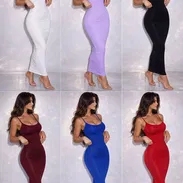Vestidos largos de tirantes ajustados estilizan y moldean la figuraoriginales - Img 54583921