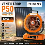 Ventiladores Recargables Portátil P50 de 40 000mAh con panel solar. - Img 55996686