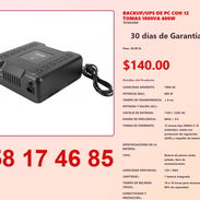 BACKUP/UPS DE PC CON 12 TOMAS 1000VA 600W - Img 54822472