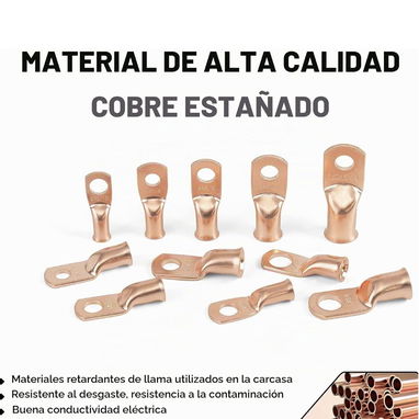 Kit de Terminales de Cobre 4 AWG 3/8 M10 - 3/5