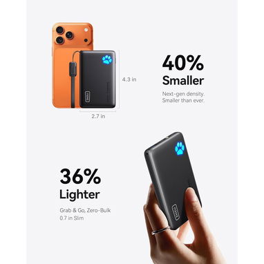 POWER BANK INIU 10000MAH 45W USB-C CABLE DESMONTABLE VIAJE ENVÍO DISPONIBLE + GARANTÍA - 6/9