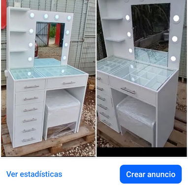 Vanity de melamina con espejo y luces . Con mensajería incluida en el precio - Img 99620377