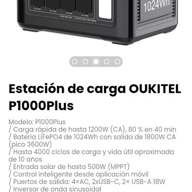 Estación de carga OUKITEL P1000Plus Modelo: P1000Plus - Img 116737975