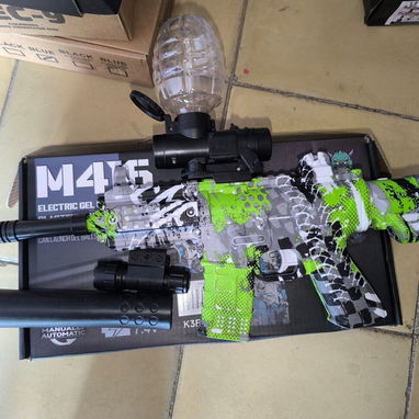 Ametralladora M416 de idrogel disparan duroooo traen todo lo de la foto video por Whatsapp - 3/7