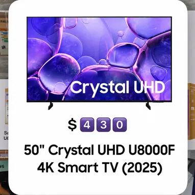 Samsung de 50” 4K  Crystal UHD U8000FB modelo 2025 Smart TV - 4/9