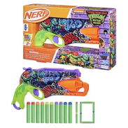 Hasbro Nerf Nickelodeon Teenage Mutant Ninja Turtles Mutant Mayhem Dart Blaster 10 Darts 29 cm - Img 58262123