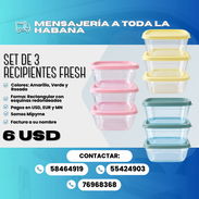 🥡 SET DE 3 RECIPIENTES FRESH Precio: 6 USD - Img 57548556