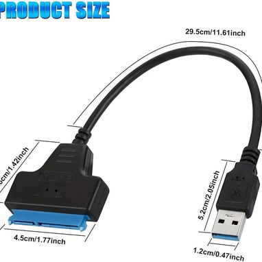 Cable adaptador USB 3.0 a SATA para HDD y SSD de 2,5 pulgadas, convertidor de disco duro, compatible con laptop, - 6/10