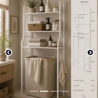Estante Organizador   💰 $21 USD  🧺 Diseño práctico y elegante, ideal para aprovechar el espacio del baño. - 2/4