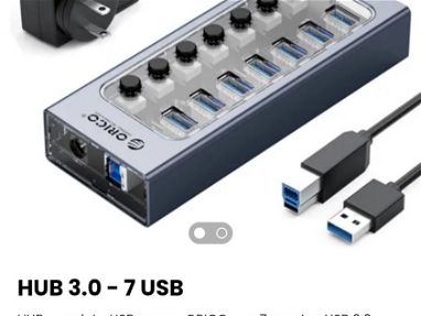 Regletas USB* HUB 7 puertos USB/ Regleta USB 3.0 4 puertos/ hub NUEVO de 4 USB/ Extensión USB 1m cable enmallado - Img 64698733