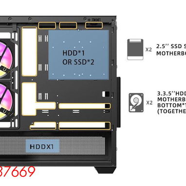 Chasis Gaming marca SAMA modelo SV-02 + 3 Fanes ARGB - Img 118090087