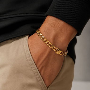 * Pulsera Cadena Cubana 8 mm – 7" (Dorado) - 2/2