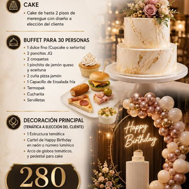 Paquetes de Decoraciones,buffet,cake para fiestas de cumpleaños y eventos - Img 123275568
