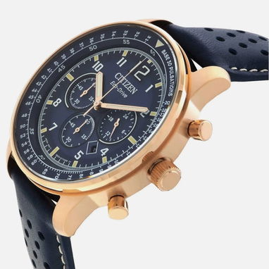 CITIZEN ECODRIVE CRONOGRAFO (CA4503-00L) PARA HOMBRE ,44MM , MANILLA DE PIEL AZUL CON ESFERA AZUL , A ESTRENAR  58049738 - Img 115843692