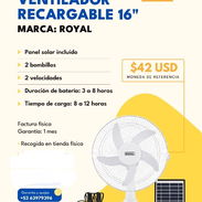 Ventilador Recargable/ Panel Solar - Img 55452253