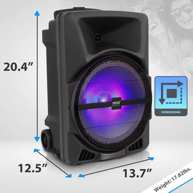 Pyle Sistema de Bocina PA Port谩til Bluetooth 800W - Altavoz DJ con Subwoofer de 12". Entrada USB, SD, AUX y Micr贸fono 馃寪 - Img 127560283