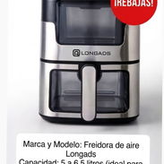 ​Freidora de Aire Longads (5 a 6.5 Litros) ​Descripción General ​Se destaca por su diseño elegante en tonos plateados y - Img 58037934