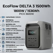 *ECOFLOW DELTA 3 1500 - 1536Wh - $960 USD* ✅ 1536Wh - Alta capacidad ✅ Expandible para 1 batería extra 💰 $960 USD - Img 56961501