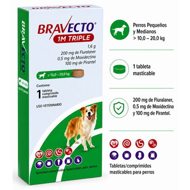 BRAVECTO 1M TRIPLE/ Protecci贸n contra garrapatas y pulgas - Img 126060542