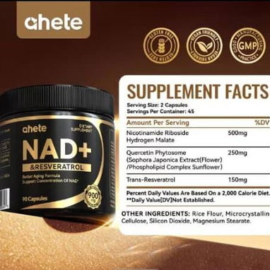 NAD+ 900MG con Niacinamida Riboflavina y Resveratrol. (90 softgel) - 5/6