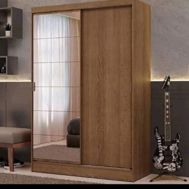 clóset de 2 puertas con espejo y 2 Gavetas corredizas disponible en blanco y carmelita - 3/3