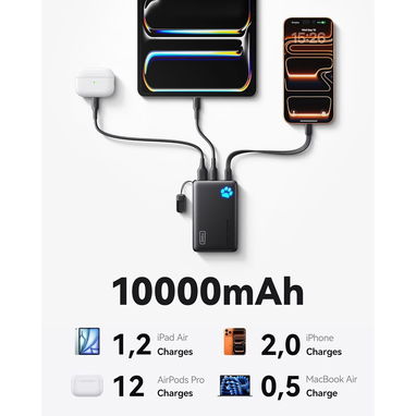 POWER BANK INIU 10000MAH 45W USB-C CABLE DESMONTABLE VIAJE ENVÍO DISPONIBLE + GARANTÍA - 9/9