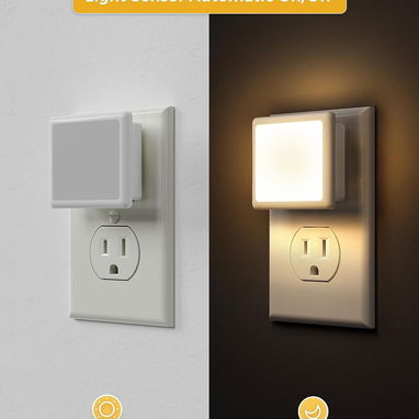 Lampara Luz nocturna, luces nocturnas enchufables a la pared,sensor de atardecer a amanecer, luz nocturna - 7/8