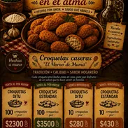 Croquetas de Pollo, Jamón, Queso. Bolitas de queso, Bolitas de Queso y Jamón. - Img 55737606