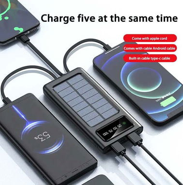 REBAJA. Bancos Carga (Power Bank) XIAOMI. 100,000 y 200,000 mAh. Carga dual: SOLAR y ELÉCTR. 4 cables y lint. integrado. - Img 86712540