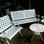 Hermosos juegos de sofá con butacas para terrazas y mesas de aluminio fundido de 6 sillas - Img 45620830