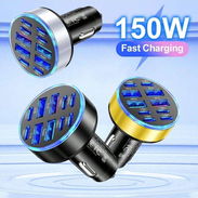 Adaptador de cargador de coche con 10 puertos USB + USB tipo C de carga rápida, cargador de coche con 4 puertos USB, car - Img 54995313