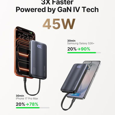 🔋 POWER BANK INIU 10000MAH 45W GAN 3 EN 1 + ENCHUFE Y CABLE USB-C – ENVÍO DISPONIBLE + GARANTÍA - 3/8