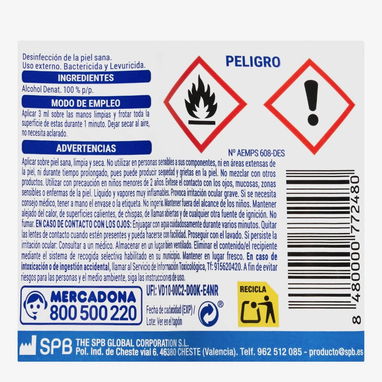 Alcoholes antiséptico 96% (250ml) - Img 120765589