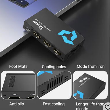 Divisor HDMI 4K 1 en 2 salidas 4K @30Hz 1x2 delgado HDMI Splitter - Img 111884640