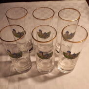 Juego de 6 vasos de cristal, cerveza, años 80s República Checa - Img 45201416