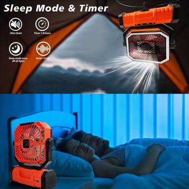 Ventilador portátil recargable, de gran durabilidad, con luz LED ultra brillante. - Img 113092539