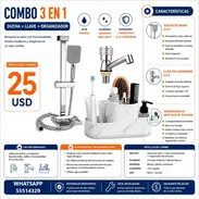 COMBO BAÑO 3 EN 1, LLAVE DE LAVAMANOS + DUCHA DE MANO + ORGANIZADOR DE ARTÍCULOS,ENTREGA DE FACTURA, VARIEDAD DE OFERTAS - Img 56943911