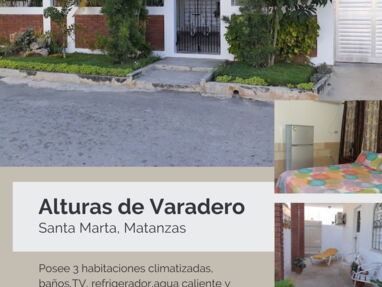 ♥️Renta casa en Santa Marta, Cárdenas de 3 habitaciones,agua fría y caliente,TV,WiFi, terraza - Img main-image-44696243