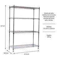 ✓Muebles estantes de rejilla de 4 baldas - Img 56644049