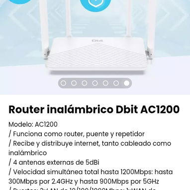 Router inalámbrico Dbit AC1200 Modelo: AC1200 Nuevo - Img 106159713