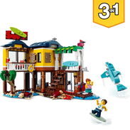 LEGO CREATOR 3en1 Casa Surfera en la Playa, Barco o Avión Biplano, Juguete de Construcción con Animales para Niños - Img 44948210