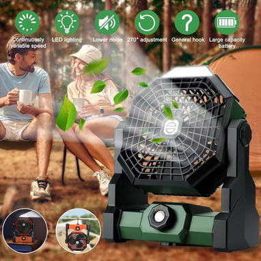 Ventilador Portátil Recargable con Luz LED Verde | videojuegoshabana.com - Img 125905588