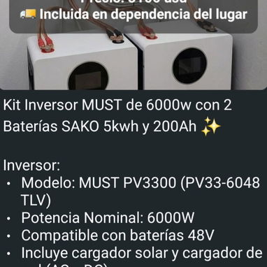 Kit de energía Must, Sako, etc (inversor + baterías + paneles solares) - Img 122670387