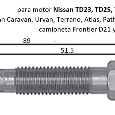 bujias de precalentamiento para motor Nissan TD23, TD25, TD27, QD32 - Img 122910119