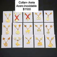 Set de Collar y arete de acero inoxidable - Img 58015580