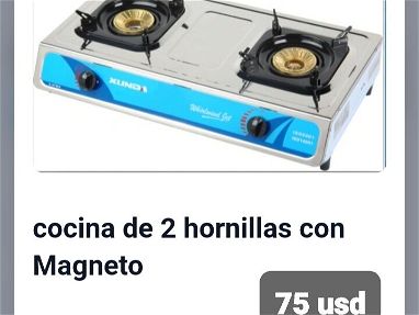 Cocina de 2 hornillas de magneto inoxidable nueva en su caja - Img main-image
