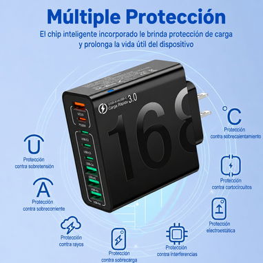 Cargador 8 en 1 con Carga Rapida PD y QC 3.0 - Img 126183674