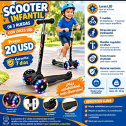 🛴 *CARRIOLA INFANTIL DE 3 RUEDAS CON LUCES LED*/VoyP - Img 57984329