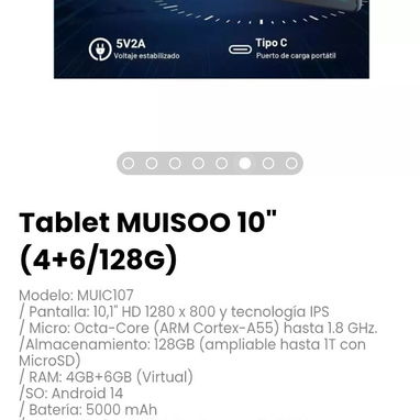 Tablet MUISOO 10" (4+6/128G). Modelo: MUIC107 - Img 123871138