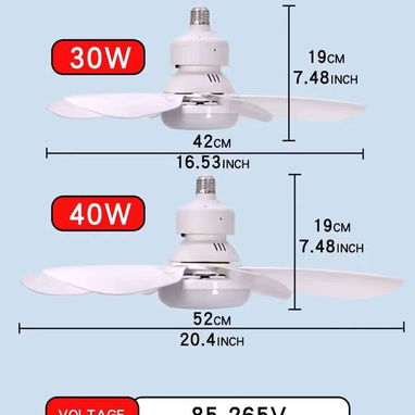 VENTILADOR DE TECHO 40W 3 VELOCIDADES CON LÁMPARA LED 3 TONOS DE LUCES - 4/4
